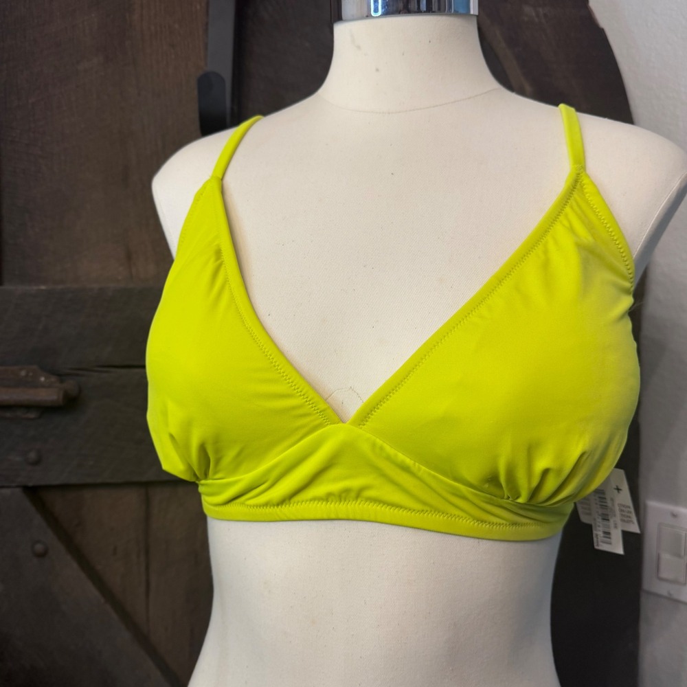 Amazon Essentials V-Neck Bikini Top XXL Lime Green Swimwear